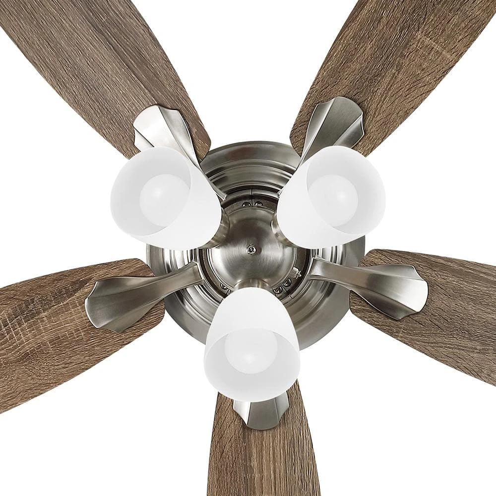 Sidlow 52 in. Indoor LED Brushed Nickel Hugger Dry Rated Ceiling Fan with 5 QuickInstall Reversible Blades and Light Kit by Hampton Bay 13 Sidlow 52 in. Indoor LED Brushed Nickel Hugger Dry Rated Ceiling Fan with 5 QuickInstall Reversible Blades and Light Kit by Hampton Bay - Image 13
