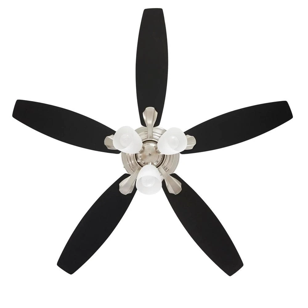 Sidlow 52 in. Indoor LED Brushed Nickel Hugger Dry Rated Ceiling Fan with 5 QuickInstall Reversible Blades and Light Kit by Hampton Bay 7 Sidlow 52 in. Indoor LED Brushed Nickel Hugger Dry Rated Ceiling Fan with 5 QuickInstall Reversible Blades and Light Kit by Hampton Bay - Image 7