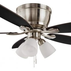Sidlow 52 in. Indoor LED Brushed Nickel Hugger Dry Rated Ceiling Fan with 5 QuickInstall Reversible Blades and Light Kit by Hampton Bay 27 Sidlow 52 in. Indoor LED Brushed Nickel Hugger Dry Rated Ceiling Fan with 5 QuickInstall Reversible Blades and Light Kit by Hampton Bay -Hampton Bay Sales brushed nickel hampton bay ceiling fans with lights 52151 d4 1000