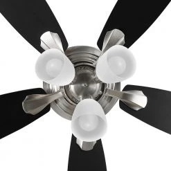 Sidlow 52 in. Indoor LED Brushed Nickel Hugger Dry Rated Ceiling Fan with 5 QuickInstall Reversible Blades and Light Kit by Hampton Bay 25 Sidlow 52 in. Indoor LED Brushed Nickel Hugger Dry Rated Ceiling Fan with 5 QuickInstall Reversible Blades and Light Kit by Hampton Bay -Hampton Bay Sales brushed nickel hampton bay ceiling fans with lights 52151 fa 1000