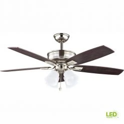 Devron 52 in. LED Indoor Brushed Nickel Ceiling Fan with Light Kit by Hampton Bay
