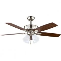 Devron 52 in. LED Indoor Brushed Nickel Ceiling Fan with Light Kit by Hampton Bay -Hampton Bay Sales brushed nickel hampton bay ceiling fans with lights 57233 66 1000