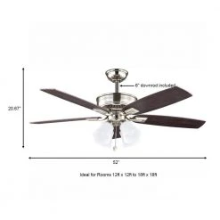 Devron 52 in. LED Indoor Brushed Nickel Ceiling Fan with Light Kit by Hampton Bay -Hampton Bay Sales brushed nickel hampton bay ceiling fans with lights 57233 a0 1000