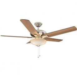 Holly Springs 52 in. LED Indoor Brushed Nickel Ceiling Fan with Light Kit by Hampton Bay -Hampton Bay Sales brushed nickel hampton bay ceiling fans with lights 57269 44 1000