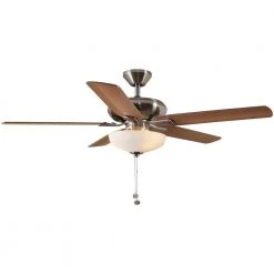 Holly Springs 52 in. LED Indoor Brushed Nickel Ceiling Fan with Light Kit by Hampton Bay -Hampton Bay Sales brushed nickel hampton bay ceiling fans with lights 57269 77 1000