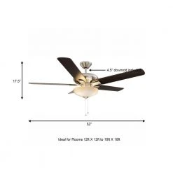 Holly Springs 52 in. LED Indoor Brushed Nickel Ceiling Fan with Light Kit by Hampton Bay -Hampton Bay Sales brushed nickel hampton bay ceiling fans with lights 57269 a0 1000