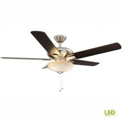 Holly Springs 52 in. LED Indoor Brushed Nickel Ceiling Fan with Light Kit by Hampton Bay -Hampton Bay Sales brushed nickel hampton bay ceiling fans with lights 57269 fa 1000