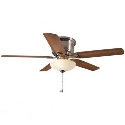 Holly Springs Low Profile 52 in. LED Indoor Brushed Nickel Ceiling Fan with Light Kit by Hampton Bay -Hampton Bay Sales brushed nickel hampton bay ceiling fans with lights 57289 1f 1000
