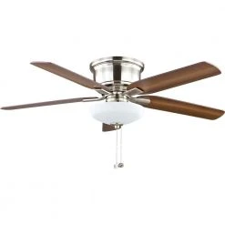 Holly Springs Low Profile 52 in. LED Indoor Brushed Nickel Ceiling Fan with Light Kit by Hampton Bay -Hampton Bay Sales brushed nickel hampton bay ceiling fans with lights 57289 66 1000