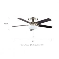 Holly Springs Low Profile 52 in. LED Indoor Brushed Nickel Ceiling Fan with Light Kit by Hampton Bay -Hampton Bay Sales brushed nickel hampton bay ceiling fans with lights 57289 a0 1000