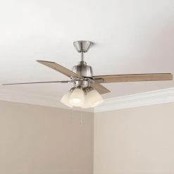 Malone 54 in. LED Brushed Nickel Ceiling Fan with Light Kit by Hampton Bay -Hampton Bay Sales brushed nickel hampton bay ceiling fans with lights 59254 31 1000