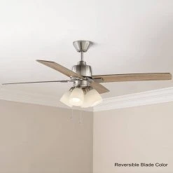 Malone 54 in. LED Brushed Nickel Ceiling Fan with Light Kit by Hampton Bay -Hampton Bay Sales brushed nickel hampton bay ceiling fans with lights 59254 4f 1000