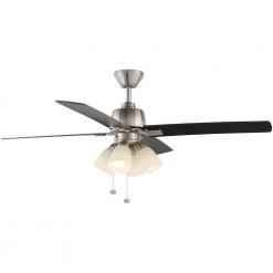 Malone 54 in. LED Brushed Nickel Ceiling Fan with Light Kit by Hampton Bay
