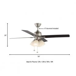 Malone 54 in. LED Brushed Nickel Ceiling Fan with Light Kit by Hampton Bay -Hampton Bay Sales brushed nickel hampton bay ceiling fans with lights 59254 a0 1000