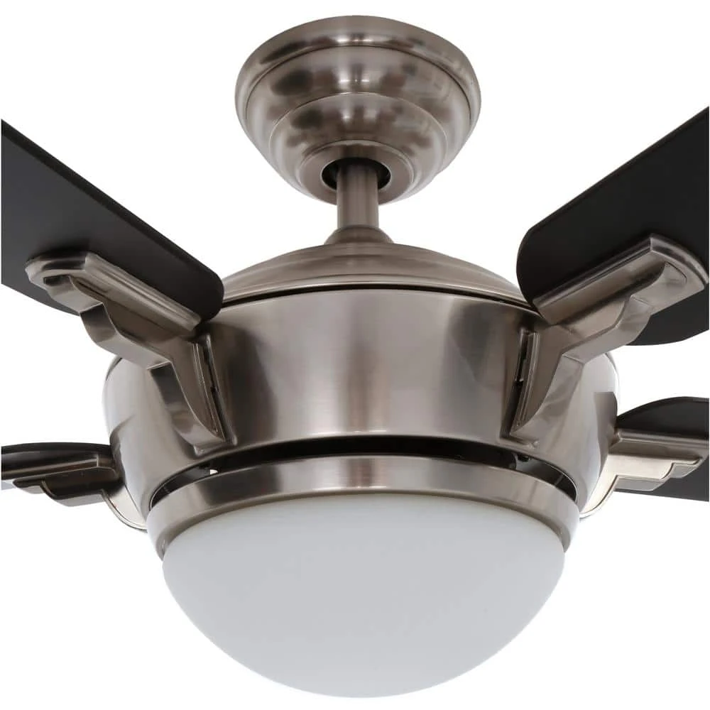 Midili 44 in. Indoor LED Brushed Nickel Dry Rated Ceiling Fan with 5 Reversible Blades, Light Kit and Remote Control by Hampton Bay 13 Midili 44 in. Indoor LED Brushed Nickel Dry Rated Ceiling Fan with 5 Reversible Blades, Light Kit and Remote Control by Hampton Bay - Image 13
