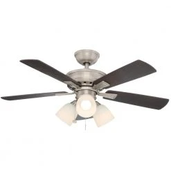 Vaurgas 44 in. LED Indoor Brushed Nickel Ceiling Fan with Light Kit by Hampton Bay -Hampton Bay Sales brushed nickel hampton bay ceiling fans with lights 68144 1d 1000