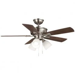 Vaurgas 44 in. LED Indoor Brushed Nickel Ceiling Fan with Light Kit by Hampton Bay