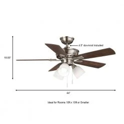 Vaurgas 44 in. LED Indoor Brushed Nickel Ceiling Fan with Light Kit by Hampton Bay -Hampton Bay Sales brushed nickel hampton bay ceiling fans with lights 68144 a0 1000