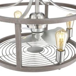 Bardeau Indoor/Outdoor 21-1/2 in. Brushed Nickel Dual Mount Farmhouse Ceiling Fan with Light Kit and Remote Control by Hampton Bay -Hampton Bay Sales brushed nickel hampton bay ceiling fans with lights 7982hdcbn 66 1000