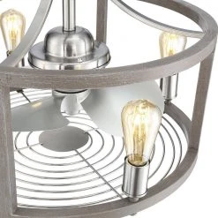 Bardeau Indoor/Outdoor 21-1/2 in. Brushed Nickel Dual Mount Farmhouse Ceiling Fan with Light Kit and Remote Control by Hampton Bay -Hampton Bay Sales brushed nickel hampton bay ceiling fans with lights 7982hdcbn 76 1000