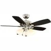 Luxenberg 36 in. LED Brushed Nickel Ceiling Fan by Hampton Bay