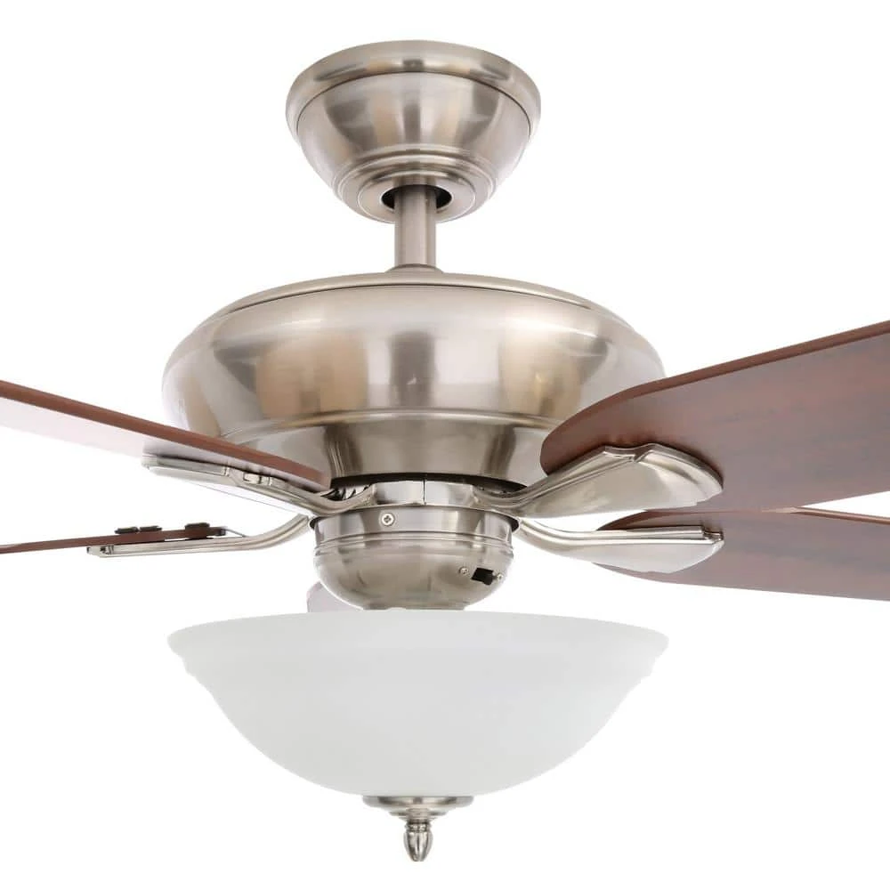 Flowe 52 in. Indoor LED Brushed Nickel Dry Rated Ceiling Fan with 5 Reversible Blades, Light Kit and Remote Control by Hampton Bay 3 Flowe 52 in. Indoor LED Brushed Nickel Dry Rated Ceiling Fan with 5 Reversible Blades, Light Kit and Remote Control by Hampton Bay - Image 3