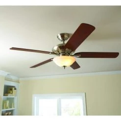 Flowe 52 in. Indoor LED Brushed Nickel Dry Rated Ceiling Fan with 5 Reversible Blades, Light Kit and Remote Control by Hampton Bay 22 Flowe 52 in. Indoor LED Brushed Nickel Dry Rated Ceiling Fan with 5 Reversible Blades, Light Kit and Remote Control by Hampton Bay -Hampton Bay Sales brushed nickel hampton bay ceiling fans with lights 99913 44 1000