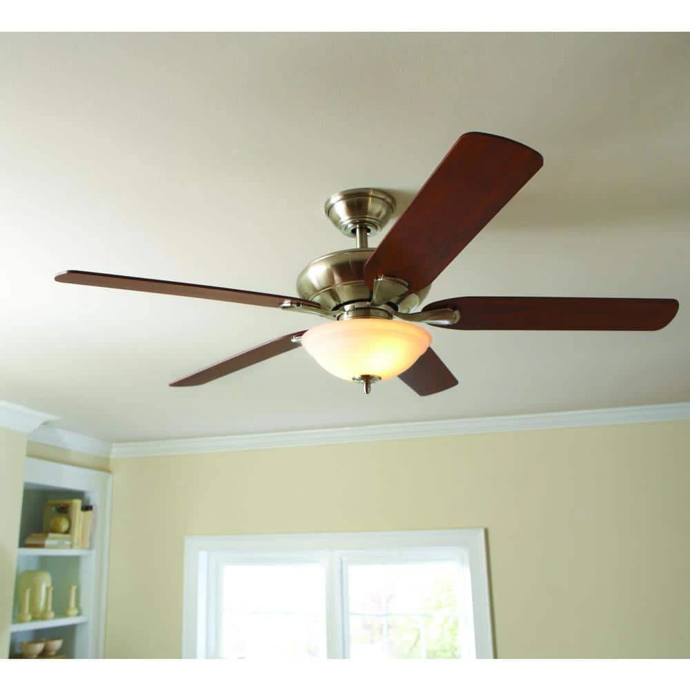 Flowe 52 in. Indoor LED Brushed Nickel Dry Rated Ceiling Fan with 5 Reversible Blades, Light Kit and Remote Control by Hampton Bay 11 Flowe 52 in. Indoor LED Brushed Nickel Dry Rated Ceiling Fan with 5 Reversible Blades, Light Kit and Remote Control by Hampton Bay - Image 11