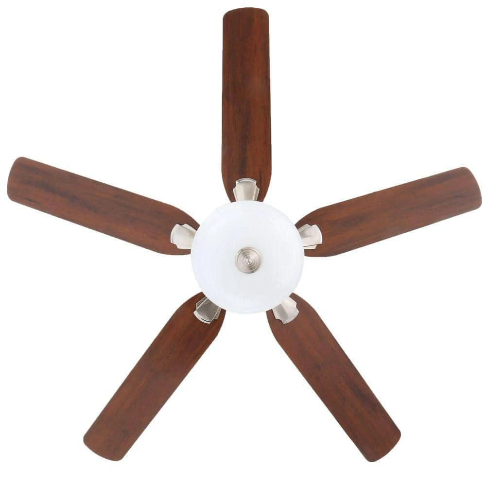 Flowe 52 in. Indoor LED Brushed Nickel Dry Rated Ceiling Fan with 5 Reversible Blades, Light Kit and Remote Control by Hampton Bay 6 Flowe 52 in. Indoor LED Brushed Nickel Dry Rated Ceiling Fan with 5 Reversible Blades, Light Kit and Remote Control by Hampton Bay - Image 6