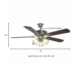 Glendale 52 in. LED Indoor Brushed Nickel Ceiling Fan with Light Kit by Hampton Bay -Hampton Bay Sales brushed nickel hampton bay ceiling fans with lights ag524 bn a0 1000