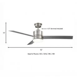 Madison 52 in. Integrated LED Brushed Nickel Ceiling Fan with Light and Remote Control with Color Changing Technology by Hampton Bay -Hampton Bay Sales brushed nickel hampton bay ceiling fans with lights ak30a bn 40 1000