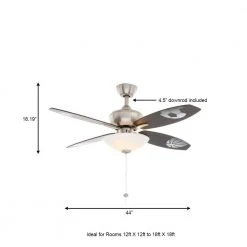 Everstar 44 in. Indoor Brushed Nickel Ceiling Fan with Light Kit by Hampton Bay -Hampton Bay Sales brushed nickel hampton bay ceiling fans with lights al54 bn a0 1000