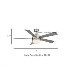 Sussex II 52 in. LED Brushed Nickel Ceiling Fan with Light and Remote Control by Hampton Bay -Hampton Bay Sales brushed nickel hampton bay ceiling fans with lights al694led bn a0 1000