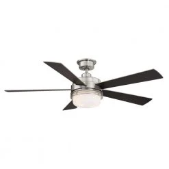 Sussex II 52 in. LED Brushed Nickel Ceiling Fan with Light and Remote Control by Hampton Bay -Hampton Bay Sales brushed nickel hampton bay ceiling fans with lights al694led bn c3 1000