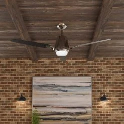 Stylique II 56 in. Indoor Brushed Nickel Ceiling Fan with Light Kit and Remote Control by Hampton Bay -Hampton Bay Sales brushed nickel hampton bay ceiling fans with lights al979 bn 31 1000
