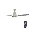 Stylique II 56 in. Indoor Brushed Nickel Ceiling Fan with Light Kit and Remote Control by Hampton Bay
