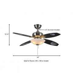 Everstar II 44 in. Indoor Brushed Nickel Ceiling Fan with Light Kit by Hampton Bay -Hampton Bay Sales brushed nickel hampton bay ceiling fans with lights am213 bn a0 1000