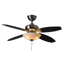 Everstar II 44 in. Indoor Brushed Nickel Ceiling Fan with Light Kit by Hampton Bay -Hampton Bay Sales brushed nickel hampton bay ceiling fans with lights am213 bn d4 1000