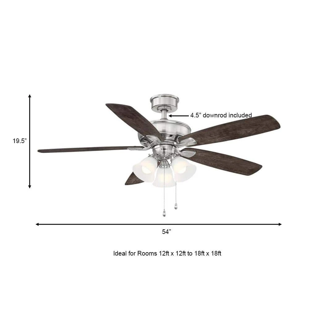 Wellton 54 in LED Brushed Nickel DC Motor Ceiling Fan with Light by Hampton Bay 4 Wellton 54 in LED Brushed Nickel DC Motor Ceiling Fan with Light by Hampton Bay - Image 4