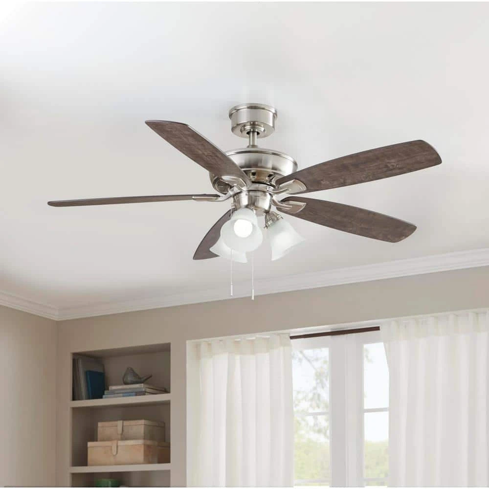 Wellton 54 in LED Brushed Nickel DC Motor Ceiling Fan with Light by Hampton Bay 2 Wellton 54 in LED Brushed Nickel DC Motor Ceiling Fan with Light by Hampton Bay - Image 2