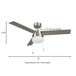 Montgomery II 44 in. Indoor Brushed Nickel Ceiling Fan with Light Kit by Hampton Bay -Hampton Bay Sales brushed nickel hampton bay ceiling fans with lights rdb9144 bn 77 1000