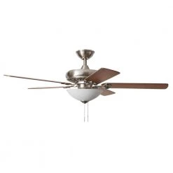 Edelweiss 52 in. Indoor Brushed Nickel Ceiling Fan with Light Kit by Hampton Bay