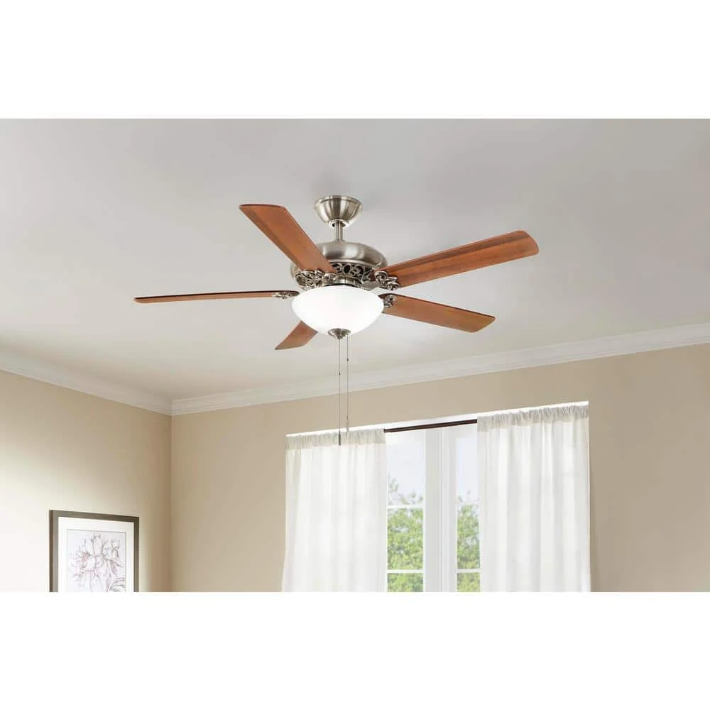 Edelweiss 52 in. Indoor Brushed Nickel Ceiling Fan with Light Kit by Hampton Bay 2 Edelweiss 52 in. Indoor Brushed Nickel Ceiling Fan with Light Kit by Hampton Bay - Image 2