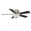 Hawkins III 44 in. LED Indoor Brushed Nickel Flush Mount Ceiling Fan with Light by Hampton Bay