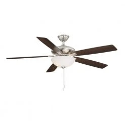 Abbeywood 60 in. LED Brushed Nickel Ceiling Fan With Light Kit by Hampton Bay