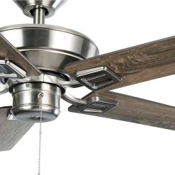 Bayfield 52 in. Indoor Brushed Nickel Dry Rated Downrod Ceiling Fan with 5 Reversible Blades by Hampton Bay -Hampton Bay Sales brushed nickel hampton bay ceiling fans without lights 52195 1f 1000