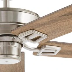 Bayfield 52 in. Indoor Brushed Nickel Dry Rated Downrod Ceiling Fan with 5 Reversible Blades by Hampton Bay -Hampton Bay Sales brushed nickel hampton bay ceiling fans without lights 52195 77 1000