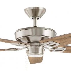 Bayfield 52 in. Indoor Brushed Nickel Dry Rated Downrod Ceiling Fan with 5 Reversible Blades by Hampton Bay -Hampton Bay Sales brushed nickel hampton bay ceiling fans without lights 52195 fa 1000