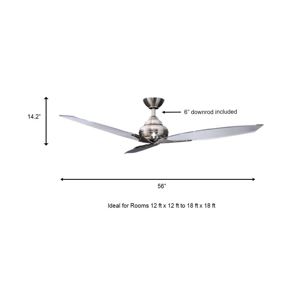 Florentine IV 56 in. Indoor Brushed Nickel Ceiling Fan with Wall Control by Hampton Bay 3 Florentine IV 56 in. Indoor Brushed Nickel Ceiling Fan with Wall Control by Hampton Bay - Image 3