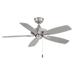 Gazebo III 42 in. Indoor/Outdoor Brushed Nickel Ceiling Fan with Pull Chains Included by Hampton Bay